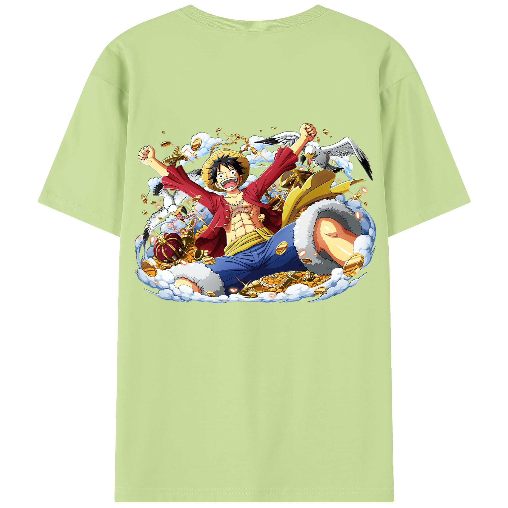 ワンピース モンキー・D・ルフィ ONE PIECE Monkey D. Luffy 綿100％半袖Tシャツ（背面プリント）